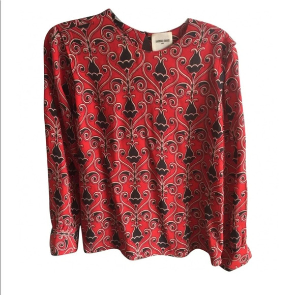 Laurence Dolige’ Paris viscose top  red black S - Picture 1 of 4